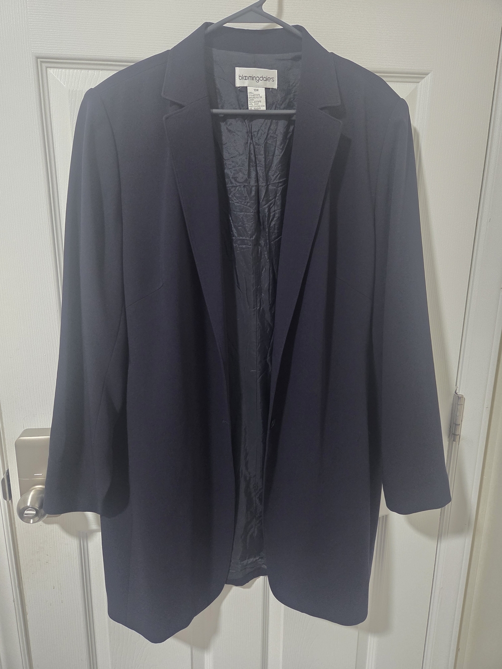 Bloomingdale's Women's Dark Navy Open-Front Blazer Jacket